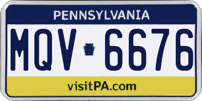 PA license plate MQV6676