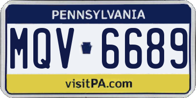 PA license plate MQV6689