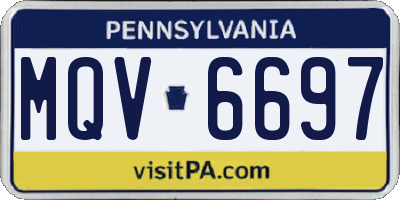 PA license plate MQV6697