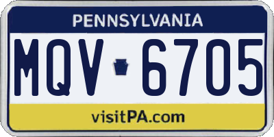 PA license plate MQV6705