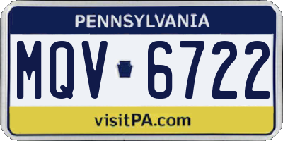 PA license plate MQV6722