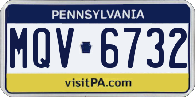PA license plate MQV6732