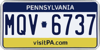 PA license plate MQV6737