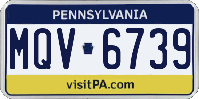 PA license plate MQV6739