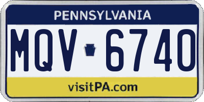 PA license plate MQV6740