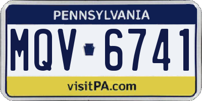 PA license plate MQV6741