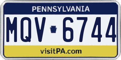 PA license plate MQV6744