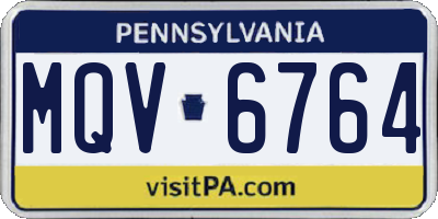 PA license plate MQV6764