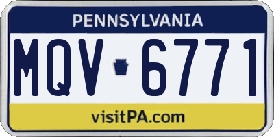 PA license plate MQV6771