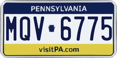 PA license plate MQV6775