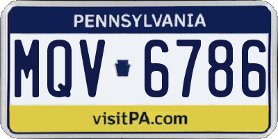 PA license plate MQV6786