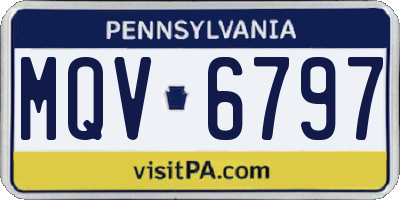 PA license plate MQV6797