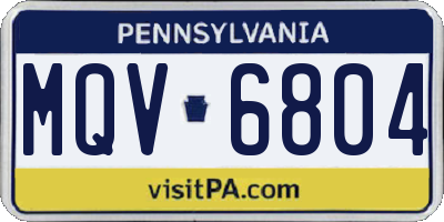 PA license plate MQV6804
