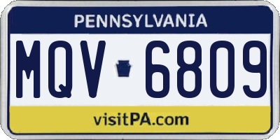 PA license plate MQV6809