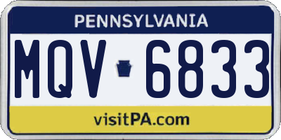 PA license plate MQV6833