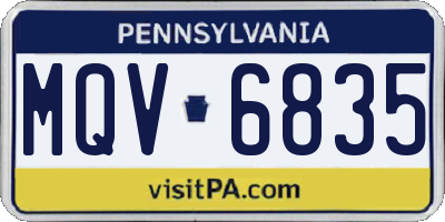 PA license plate MQV6835