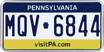 PA license plate MQV6844
