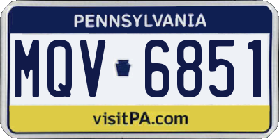 PA license plate MQV6851