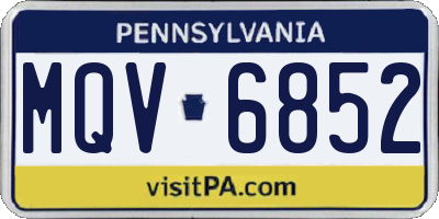 PA license plate MQV6852