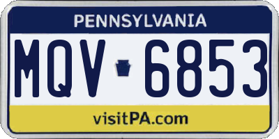 PA license plate MQV6853