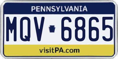 PA license plate MQV6865