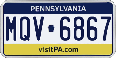PA license plate MQV6867