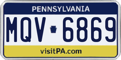 PA license plate MQV6869