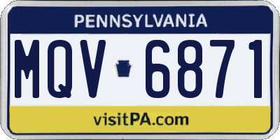 PA license plate MQV6871