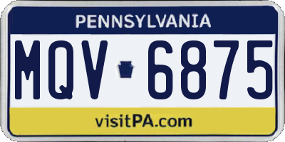 PA license plate MQV6875