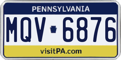 PA license plate MQV6876
