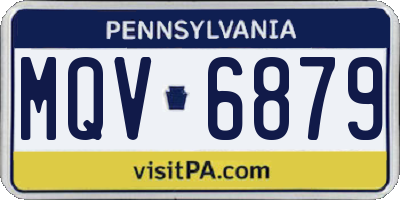 PA license plate MQV6879