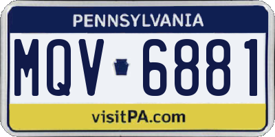 PA license plate MQV6881