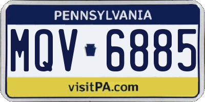 PA license plate MQV6885