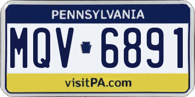 PA license plate MQV6891