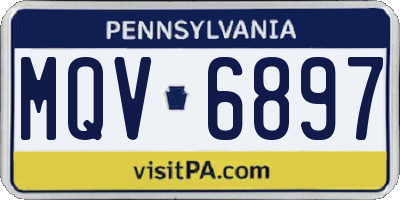 PA license plate MQV6897