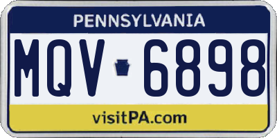 PA license plate MQV6898