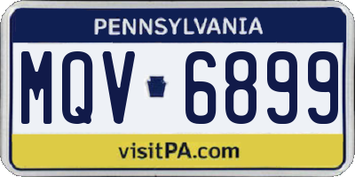 PA license plate MQV6899