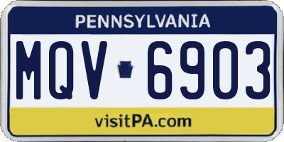 PA license plate MQV6903