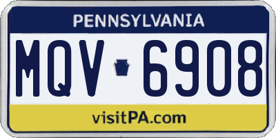 PA license plate MQV6908