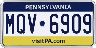 PA license plate MQV6909