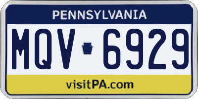 PA license plate MQV6929