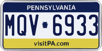 PA license plate MQV6933