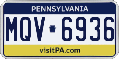PA license plate MQV6936