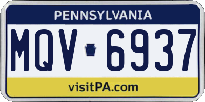 PA license plate MQV6937