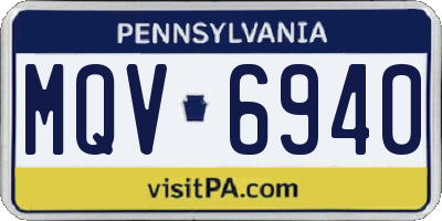 PA license plate MQV6940