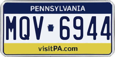 PA license plate MQV6944