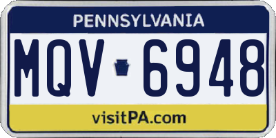 PA license plate MQV6948