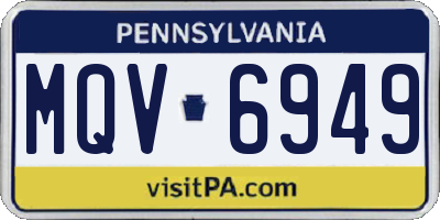 PA license plate MQV6949