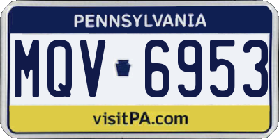 PA license plate MQV6953