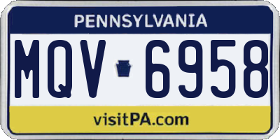 PA license plate MQV6958